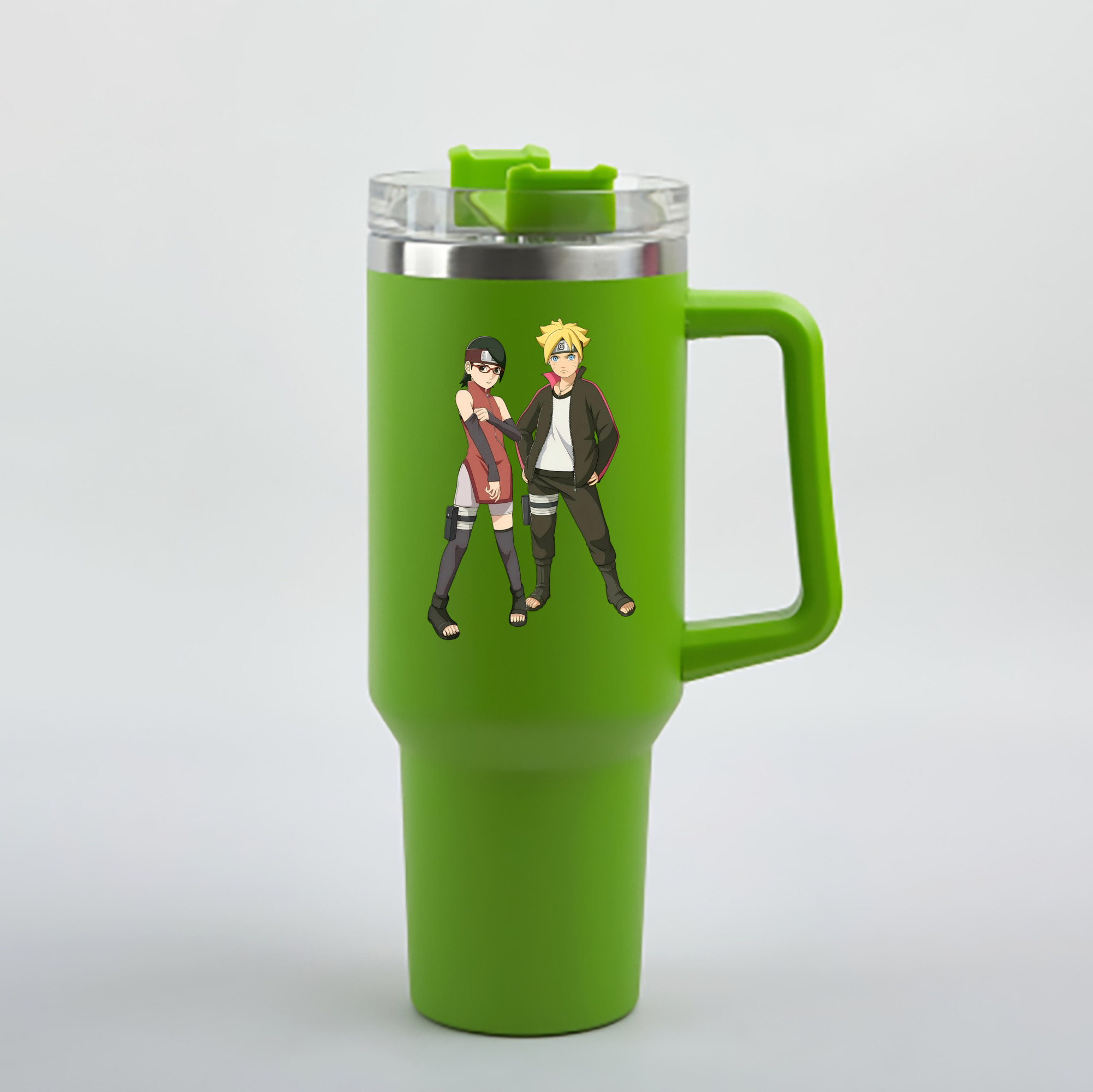 （画像用） NARUTO -ナルト- うずまき ボルト Uzumaki Boruto 1200mL車用タンブラー - クリスタルステッカー（プラスチックストロー付き）